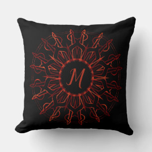 Almofada Travesseiro decorativo vermelho tribal de Sun