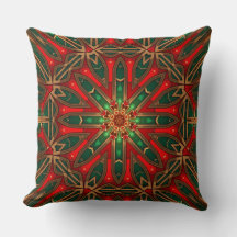 Travesseiro Decorativo Vermelho Verde