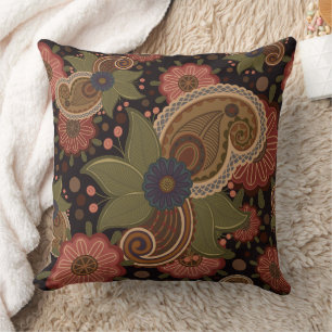 Almofada Travesseiro decorativo Victorian Floral Paisley