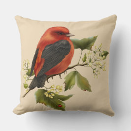 Almofada Travesseiro decorativo Vintage Bird Illustration