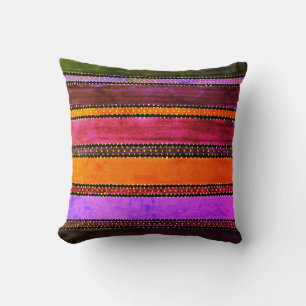 Almofada Travesseiro decorativo Vintage Guatemala Rainbow