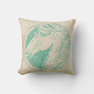 Almofada Travesseiro decorativo Vintage Horse Cameo