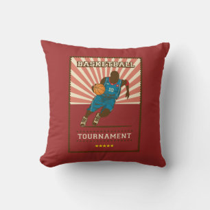 Almofada Travesseiro decorativo Vintage Red Basketballer