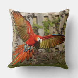 Almofada Travesseiro decorativo Voador Red Macaw