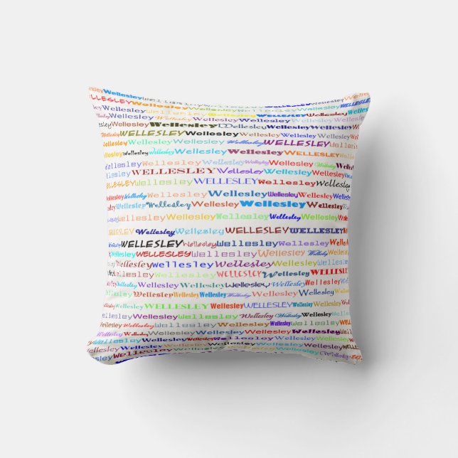 Almofada Travesseiro decorativo Wellesley Design de texto I (Frente)