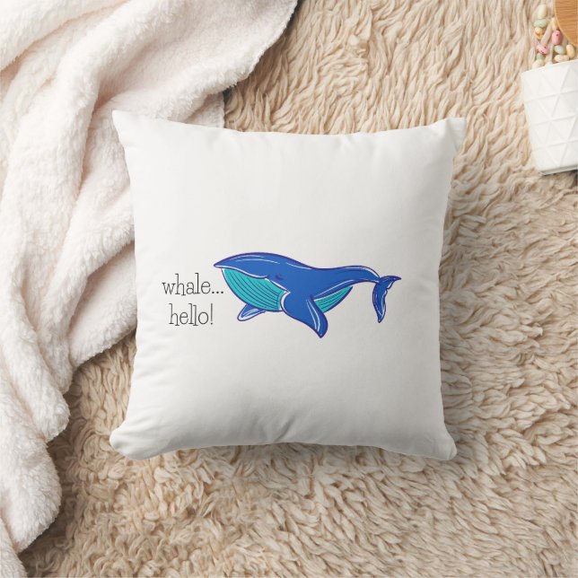Almofada Travesseiro decorativo Whale Hello (Cobertor)