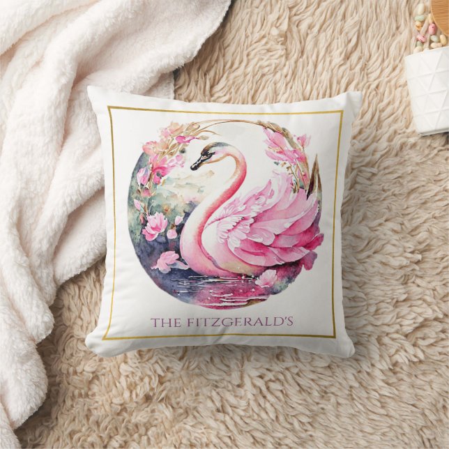 Almofada Travesseiro decorativo Whimsical Swan (Cobertor)