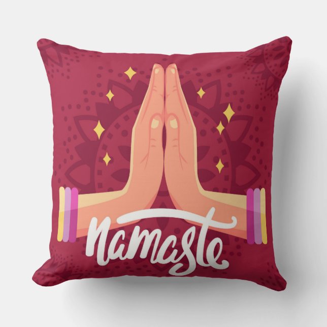 Almofada Travesseiro Decorativo White Wine Namaste (Frente)