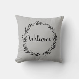 Almofada Travesseiro decorativo Wreath Bem-Vindo