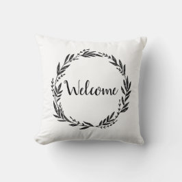 Almofada Travesseiro decorativo Wreath Bem-Vindo