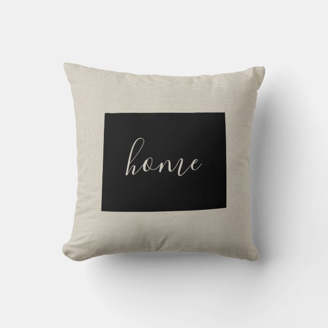 Almofada Travesseiro decorativo Wyoming Home State (Frente)