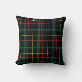 Almofada Travesseiro decorativo Xadrez preto Tartan ou Impr