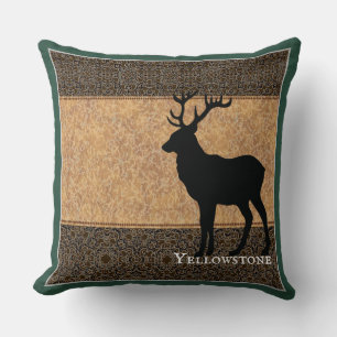 Almofada Travesseiro decorativo-Yellowstone Elk Hunter Gree