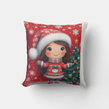 travesseiro design de natal de menina