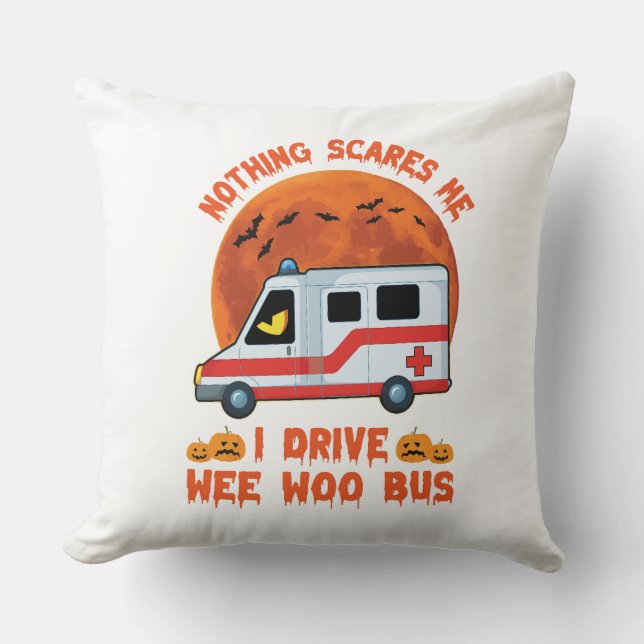 Almofada Travesseiro design Halloween WEE-WOO-BUS (Frente)