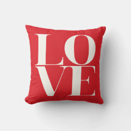 Almofada Travesseiro Dia de os namorados Red and White LOVE
