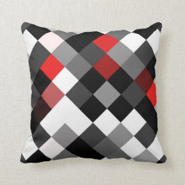 Almofada Travesseiro diagonal vermelho branco preto
