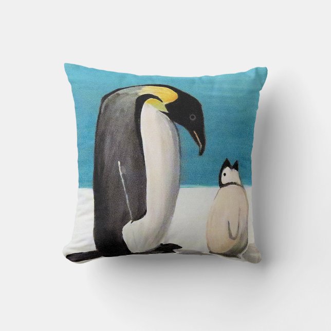 Almofada Travesseiro do amor do pinguim (Frente)