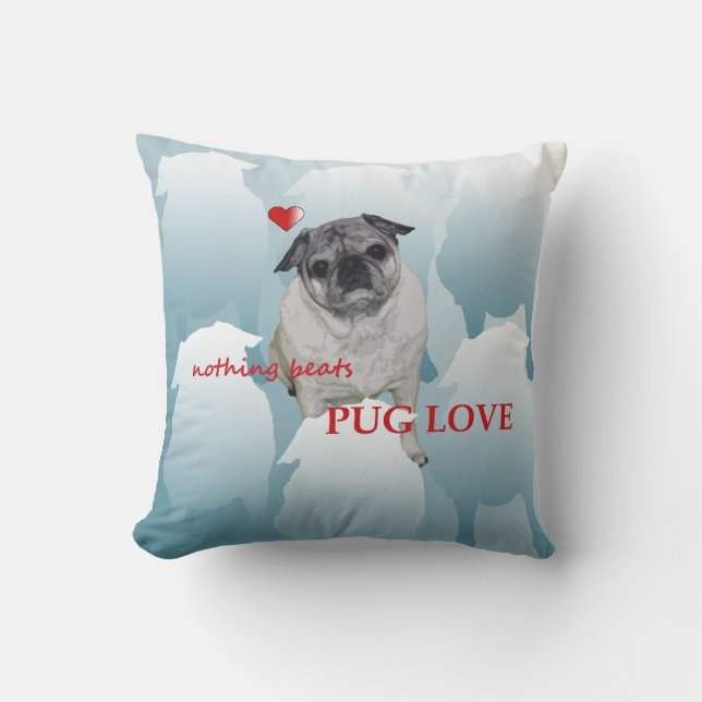 Almofada Travesseiro do amor do Pug (Frente)