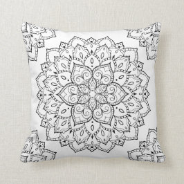 Almofada Travesseiro do Black and White Boho Mandala
