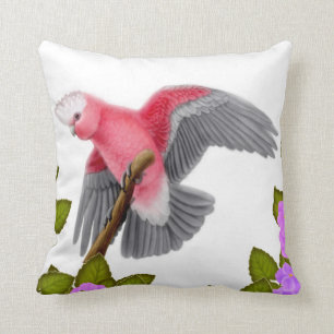 Almofada Travesseiro do Cockatoo cor-de-rosa de Galah