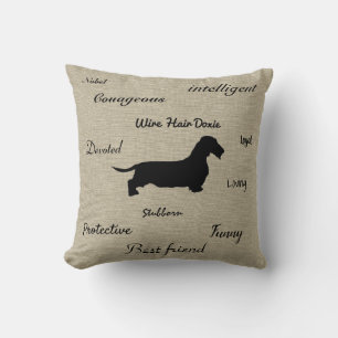 Almofada Travesseiro do Dachshund do cabelo do fio