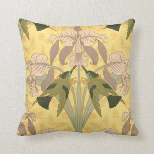 Almofada Travesseiro do design da íris de Nouveau da arte