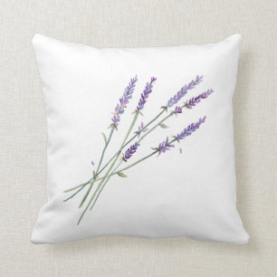 Almofada Travesseiro do design da lavanda da aguarela