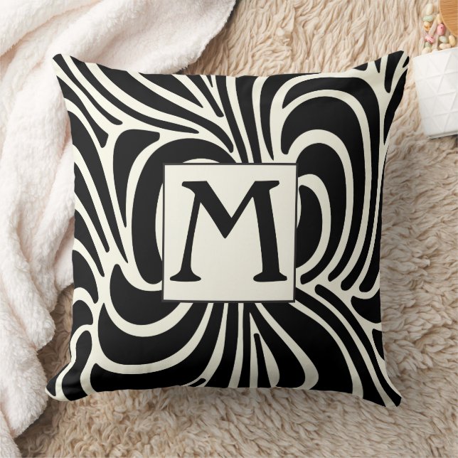 Almofada Travesseiro do Disco Casual Black e Ivory Monogram (Cobertor)