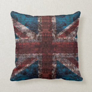 Almofada Travesseiro do lance de Union Jack do tijolo do