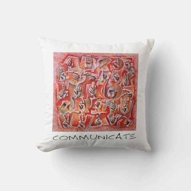 Almofada Travesseiro do linguagem gestual (Frente)