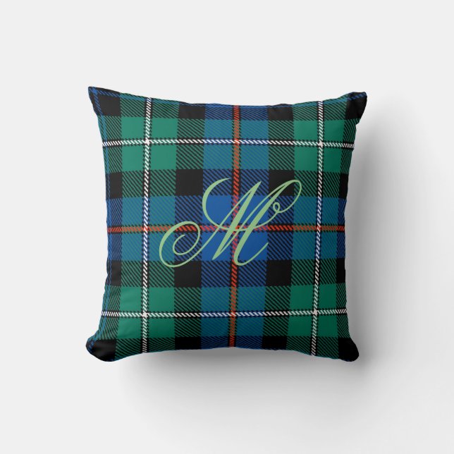 Almofada Travesseiro do Mackenzie Tartan Monogram (Frente)