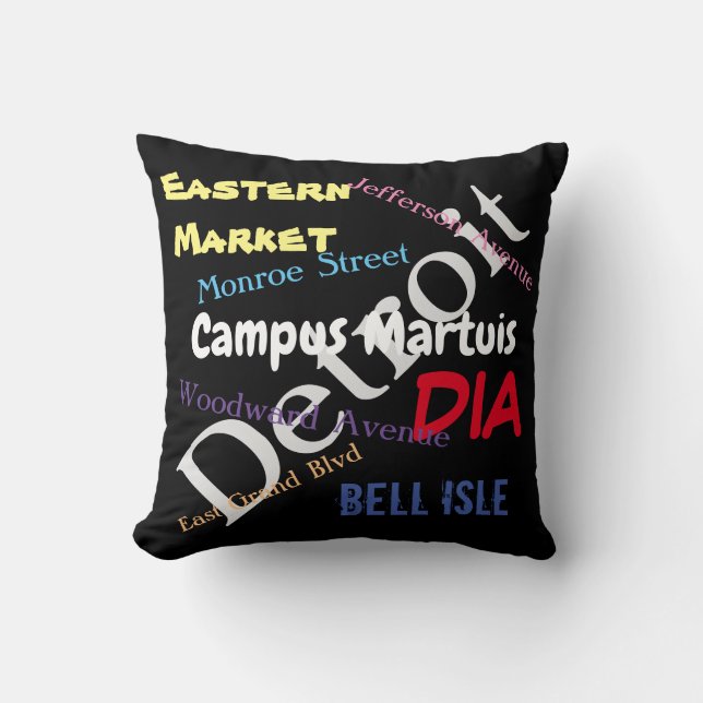 Almofada Travesseiro do marco de Detroit (Frente)