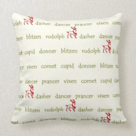 Almofada Travesseiro do Natal dos nomes da rena do papai