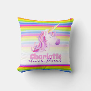 Almofada Travesseiro do nome das listras do arco-íris da