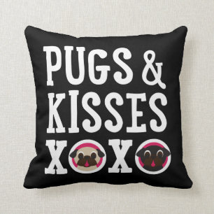 Almofada Travesseiro do Pug do quadrado preto dos Pugs &