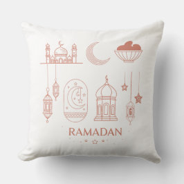 Almofada Travesseiro do Ramadão – Lua Crescente, Mesquita e