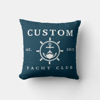 Almofada Travesseiro do Yacht Club de Nome Personalizado, D