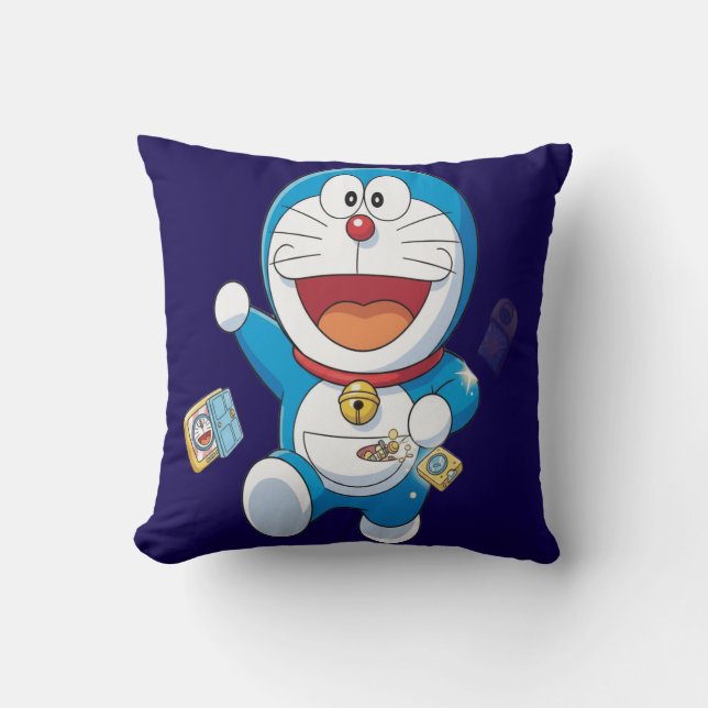 Almofada Travesseiro Doraemon – Estilo Divertido e Aparelho (Frente)