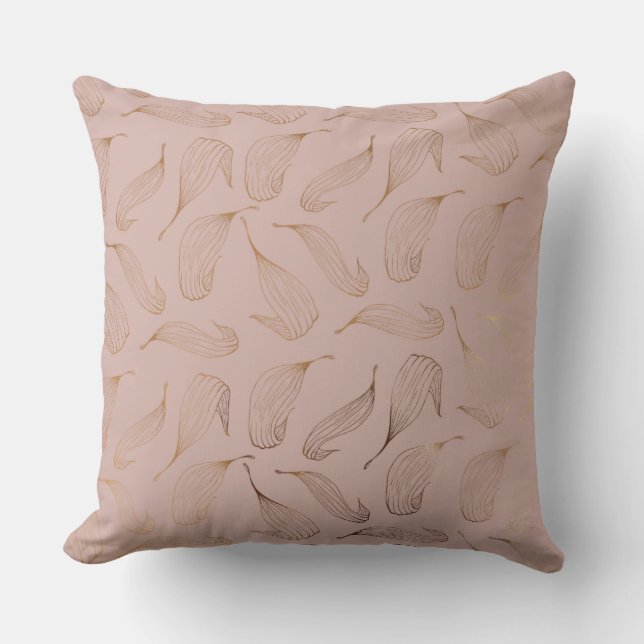 Almofada Travesseiro Dourado Leaf Soft Taupe (Frente)