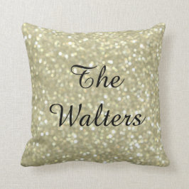 Almofada Travesseiro Dourado Sparkly Monogrammed