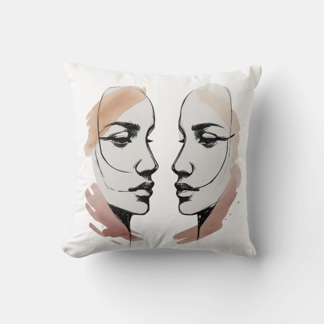 Almofada Travesseiro Duas Faces Abstratas Uma Linha – Conex (Frente)