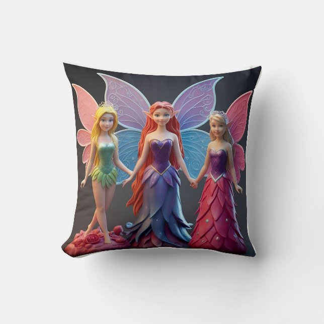Almofada Travesseiro Duplo Lado: Rainha Fada Whimsical (Frente)