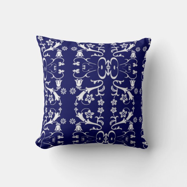 Almofada Travesseiro Elegante de Batik Azul (Frente)