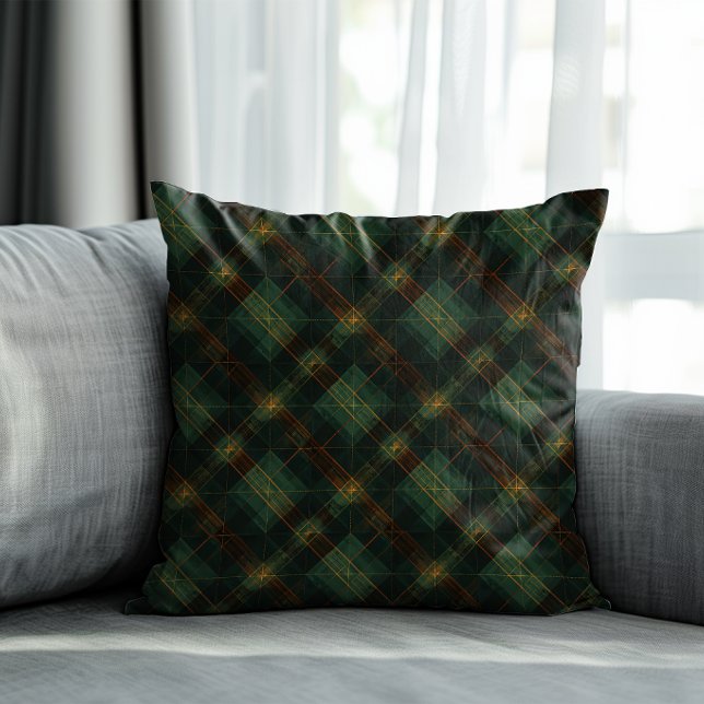 Almofada Travesseiro EmeraldGrid Luxe Geométrico Dourado Ai (Turn Every Stay Into a Five-Star First Impression)