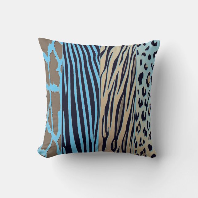 Almofada Travesseiro Estampado com Listras de Zebra Preto e (Frente)