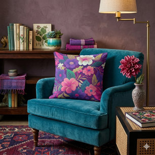 Almofada Travesseiro Estampado Midnight Garden Jewel Floral