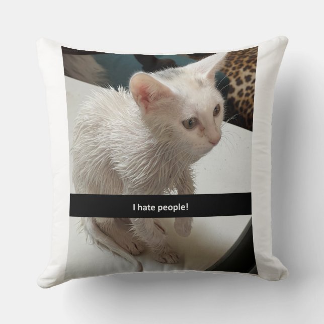 Almofada Travesseiro Eu Amo Gatos. Eu Odeio Pessoas Almofad (Verso)
