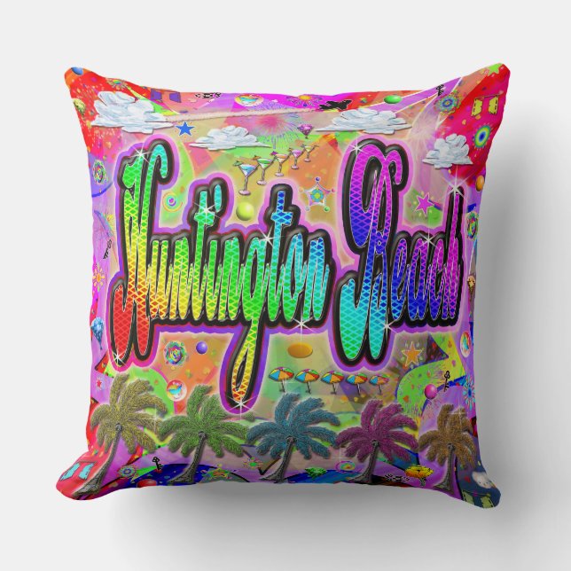 Almofada Travesseiro Expresso do Vista de Huntington Beach (Frente)