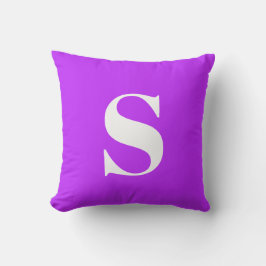 Almofada Travesseiro Exterior Neon Roxo Inicial Monograma